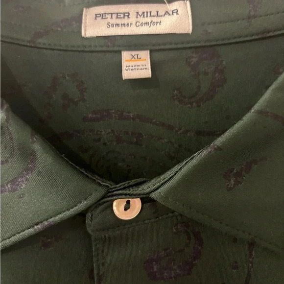Peter Millar Crown Sport Summer Comfort Green BLSM  Print Polo Size Extra Large - Picture 4 of 9